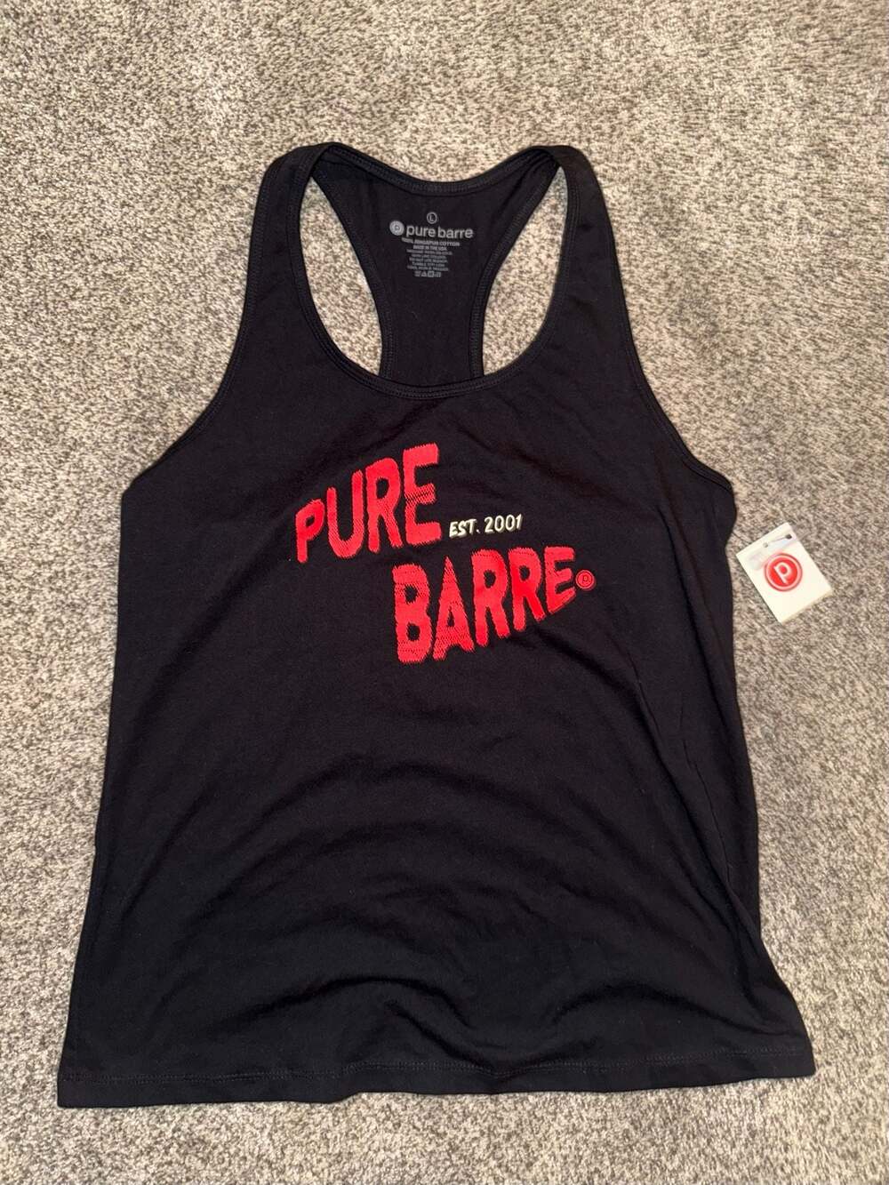Pure Barre Est. 2001 Black Racerback Tank Top